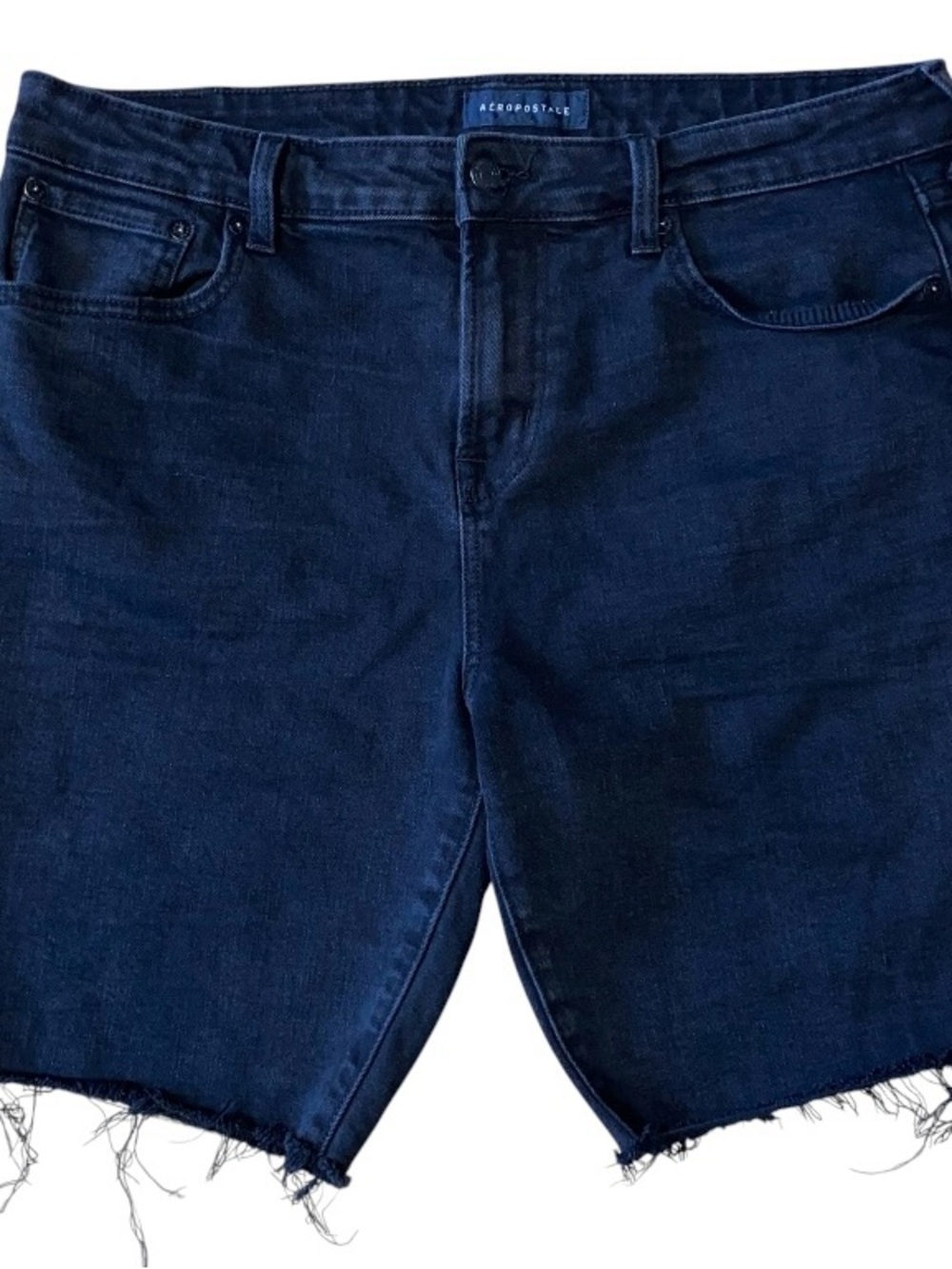 Aeropostale Slim Short Black Denim Shorts Distressed Mens Size 34 (V-1)